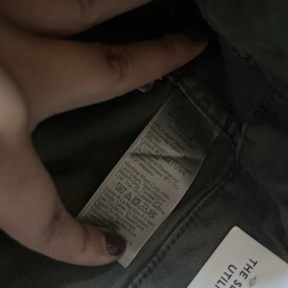 Madewell Slim Straight Utility Pants - Army Green Mid-rise Tapered Leg Inseam 27 - Picture 3 of 6